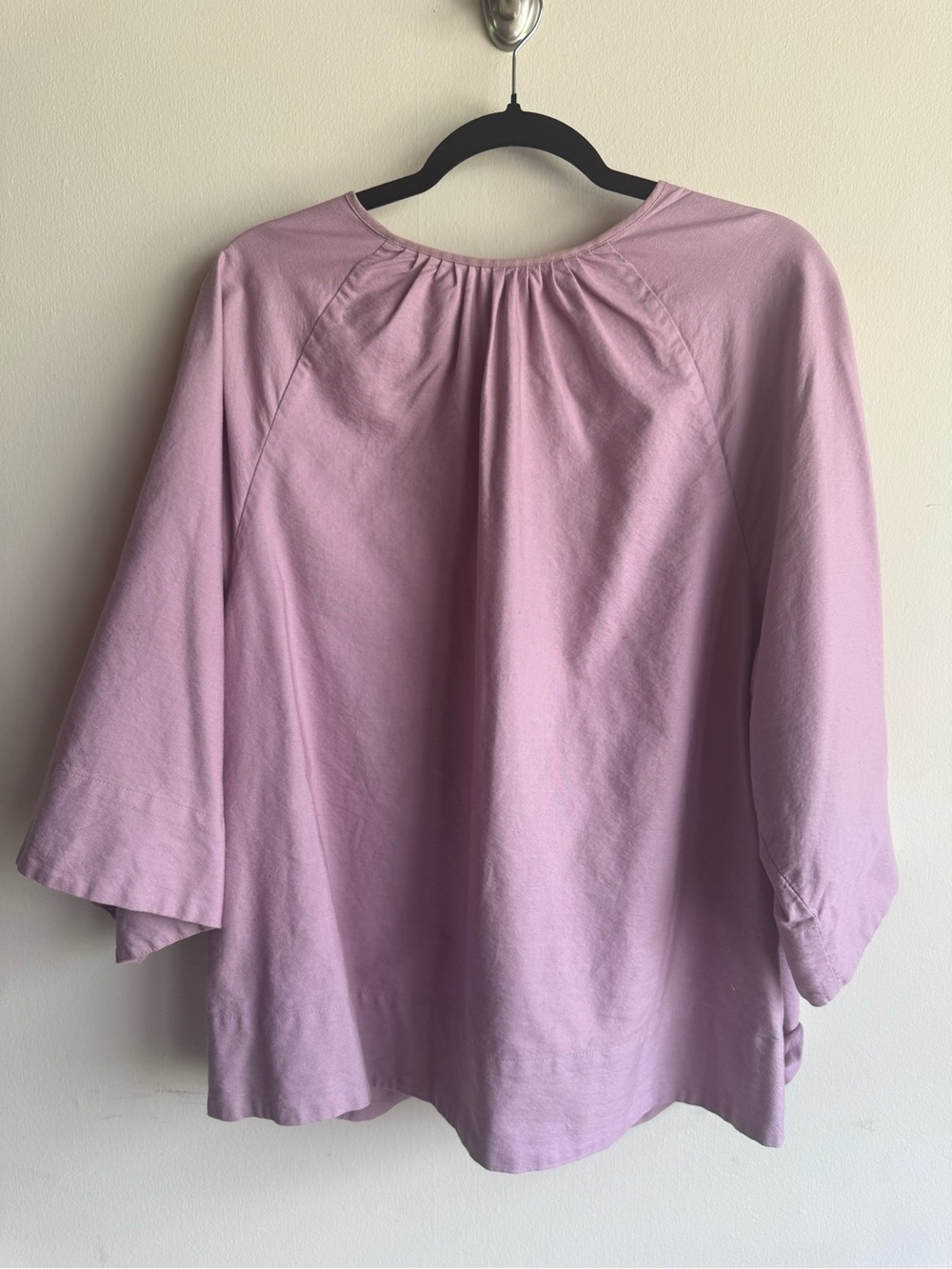 Kowtow Relaxed Lavender Gathered-Neck Women's Blouse